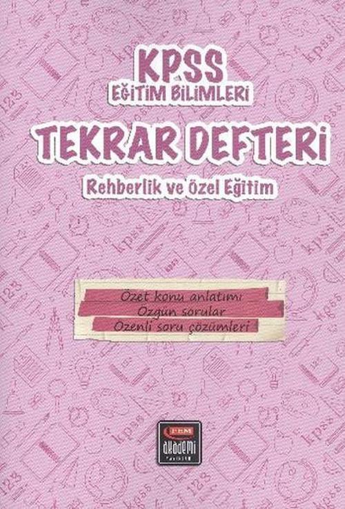 Fem Akademi KPSS Eğitim Bilimleri Tekrar Defteri Rehberlik ve Özel Eğitim