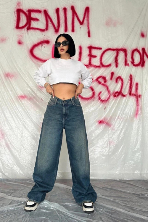 Geniş Paça Jeans Pantolon