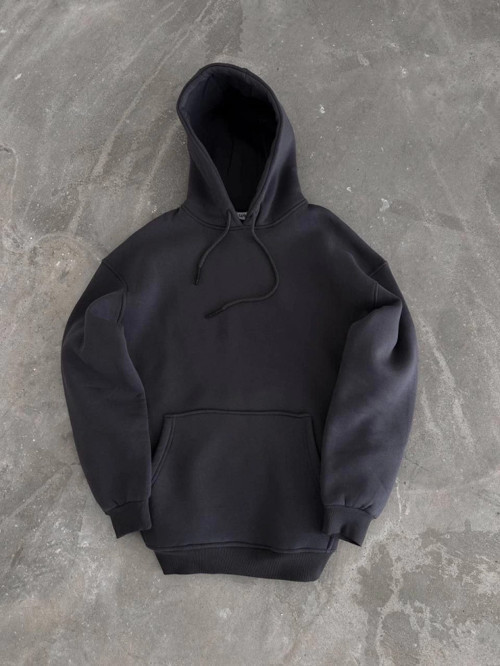 Kapşonlu Üç İplik Penye Basic SweatShirt