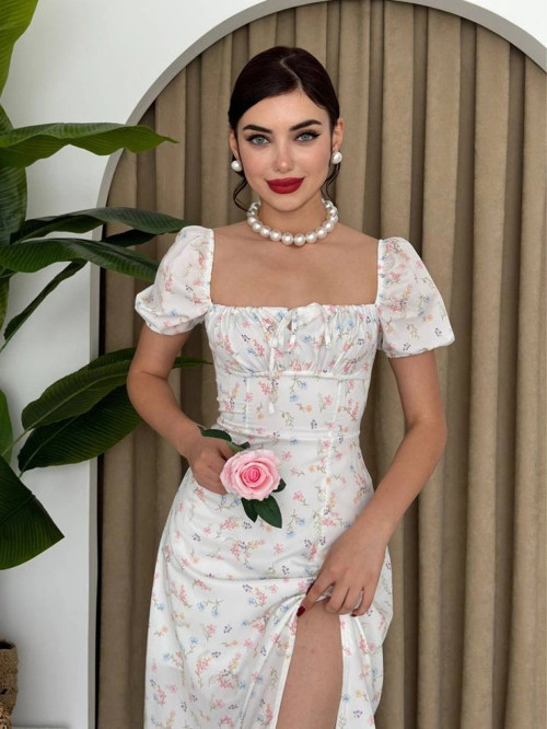 Zeze Balon Kol Elbise