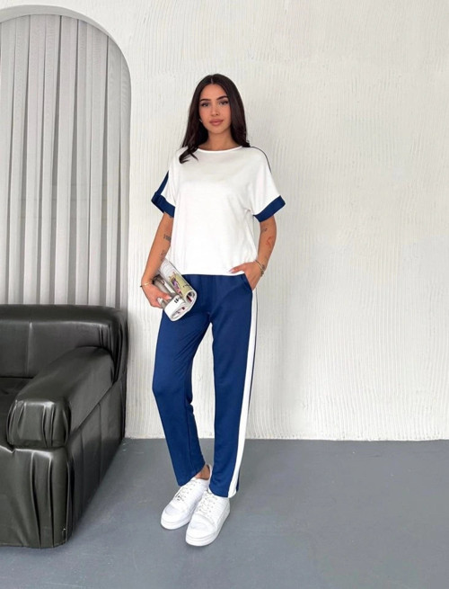 Kadın Modal Dokulu Kumaş Yanı şeritli Takım