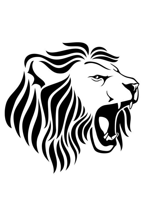 Aslan Kafası Oto Özel Sticker Siyah 30 Cm
