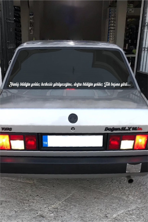 Oto Cam Yazı Sözleri Ticari-Servis-Dolmuş-Panelvan Uzun Özel Sticker Model 19