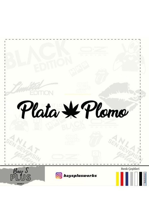 Plata Plomo Oto Özel Sticker Siyah 20*10 Cm