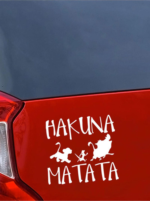 Hakuna Matata Oto Özel Sticker Beyaz 15 Cm