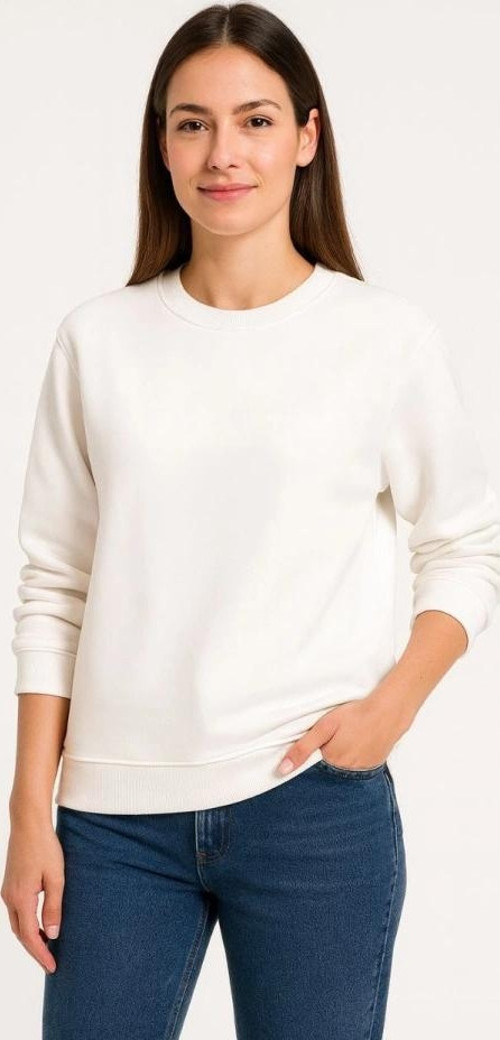 Üç İplik Düz Bisiklet Yaka SweatShirt