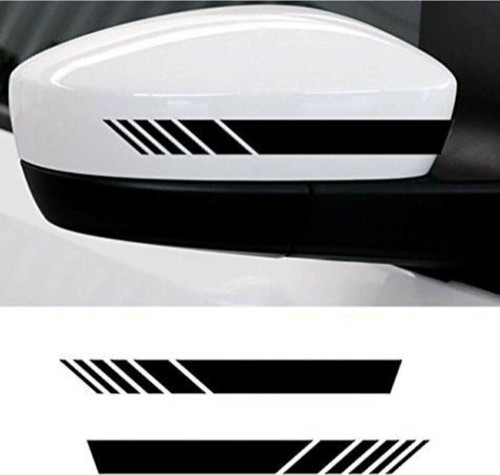 Yan Ayna Oto Şerit Özel Sticker Siyah 6 Adet 15*2 Cm