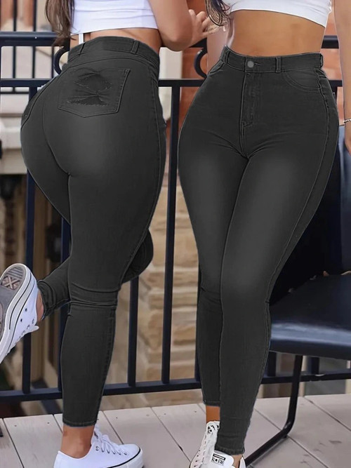 Kadın Yüksek Bel Dar Kesim Kot Pantolon