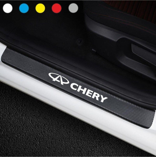 Chery İçin Özel Uyumlu Aksesuar Oto Kapı Eşiği Özel Sticker Karbon 4 Adet