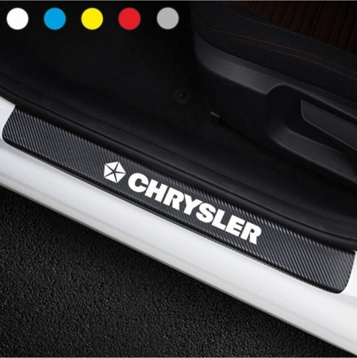 Chrysler İçin Özel Uyumlu Aksesuar Oto Kapı Eşiği Özel Sticker Karbon 4 Adet