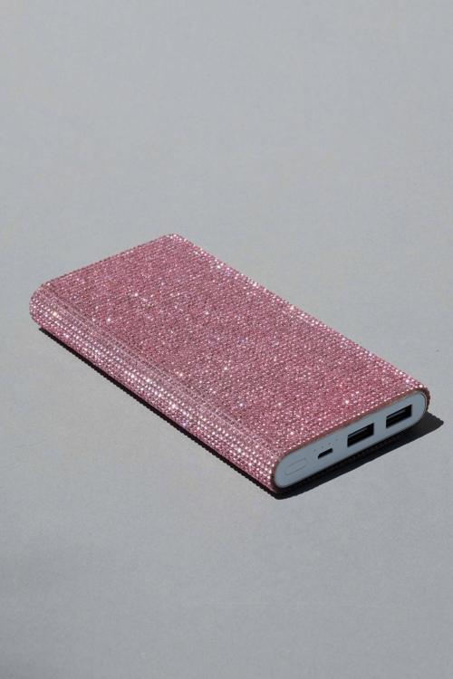 Powerbank Pembe Taşlı
