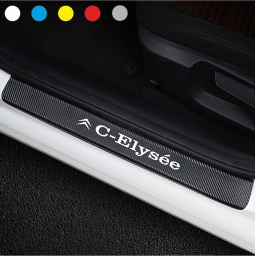 Citroen C Elysee İçin Özel Uyumlu Aksesuar Oto Kapı Eşiği Özel Sticker Karbon 4 Adet