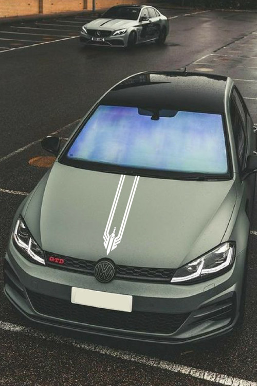 Oto Kaput Özel Sticker Üçgen Damga Beyaz 12*60 Cm