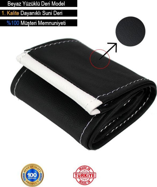 Nissan 350Z Özel Süper Deri Direksiyon Kılıfı, Beyaz Yüzüklü Spor Dikiş