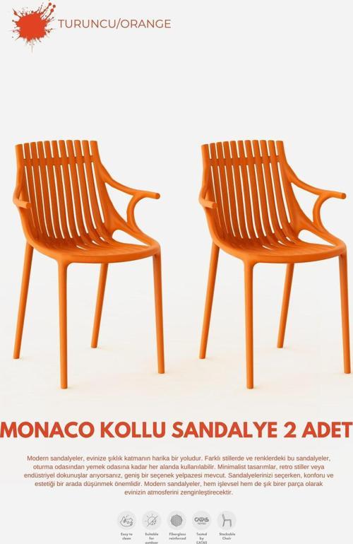 MONAKO KOLLU LÜX CAFE & RESTAURANT SANDALYESİ 2 Li Set
