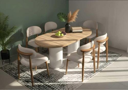 Polo Ahşap Masa Sandalye Takımı 6 Sandalye 1 Masa