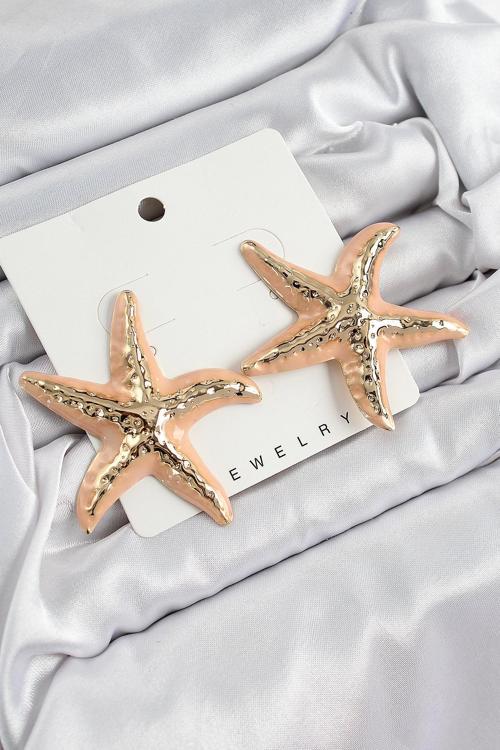 Pirinç Krem Deniz Yıldızı Kadın Küpe