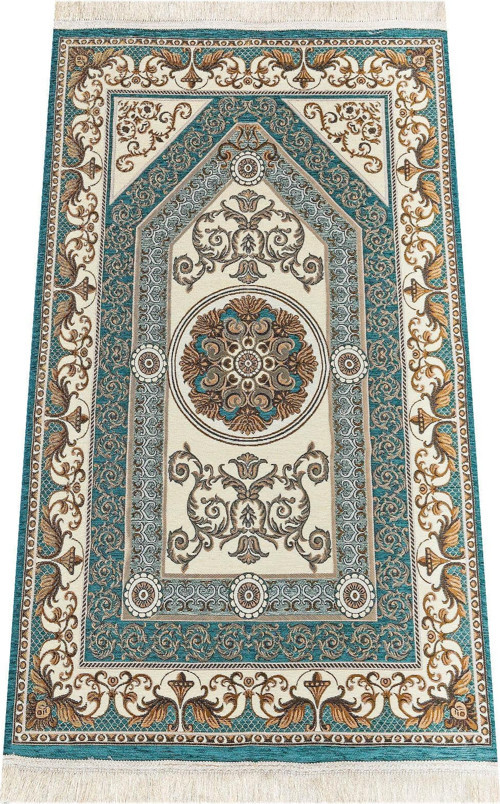 Desenli Şönil Seccade - Yeşil Renk