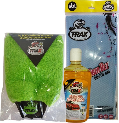 Araba Mikrofiber Yıkama Eldiven +Cilalı Şampuan 500 Ml+ 50X70 Microfiber Süper Bez