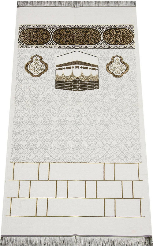 Kabe Desenli Şönil Seccade - Beyaz