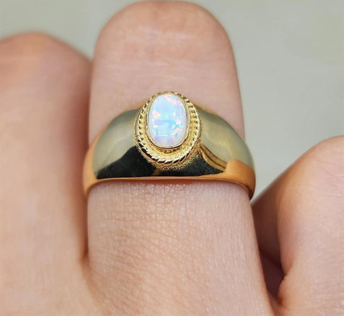 Gümüş Yüzük - Opal Şövalye Kadın 925 Ayar Gümüş Yüzük-Opal Gümüş 925 Ayar Hediye Gümüş Yüzük