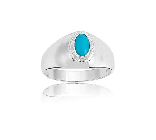 Gümüş Yüzük - Firuze Şövalye Kadın 925 Ayar Gümüş Yüzük-Firuze Gümüş 925 Ayar Hediye Gümüş Yüzük