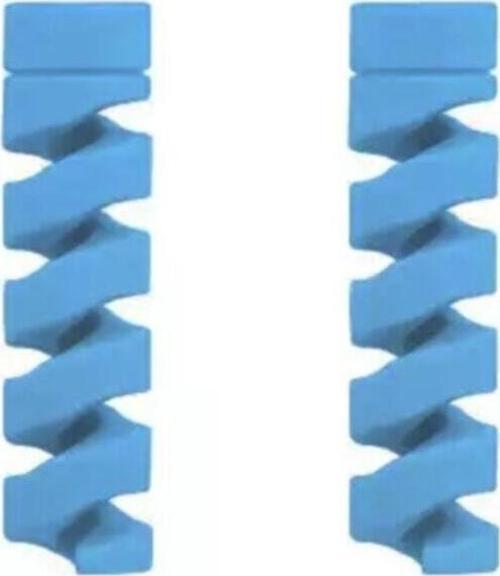 Micro Usb - Type C - Iphone Lightning Kablo Spiral Kablo Koruyucu Mavi 2 Adet