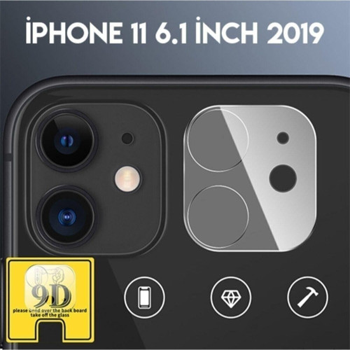 Kopya - Iphone 11 6.1İnch 2019 Full Tempered Kamera Koruyucu Kırılmaz Cam - Şeffaf