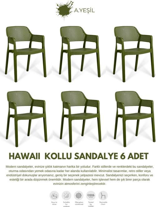 Hawaii Kollu Bahçe Sandalyesi 6 Lı Set