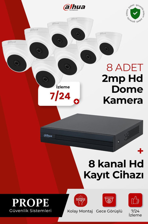 DAHUA 8 KAMERALI HD SİSTEM PAKETİ