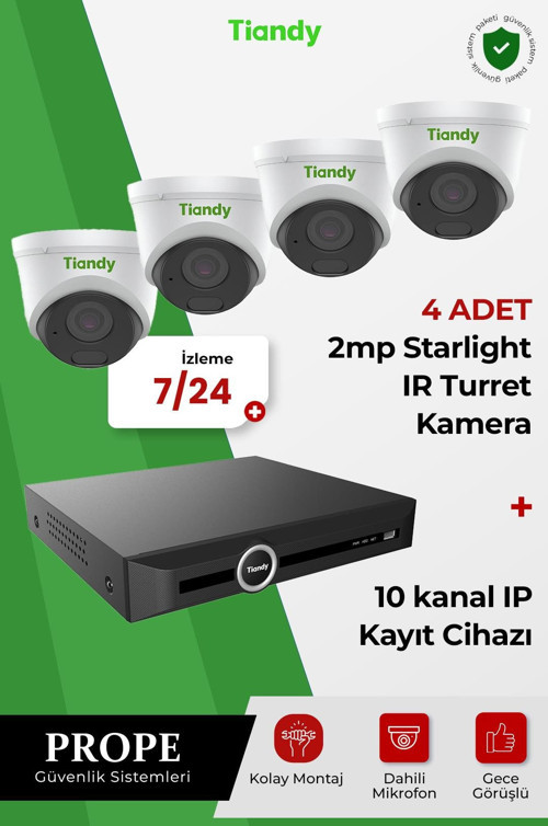 TİANDY 4 KAMERALI SİSTEM PAKETİ