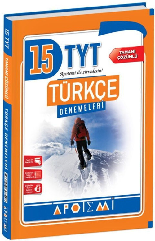 TYT Türkçe Tamamı Çözümlü 15 li Denemeleri Apotemi Yayınları
