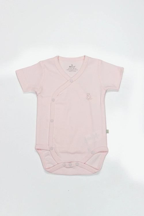 Bistyle Organik Natural Basic Style Kruvaze Yarım Kol Body Bs17101 Pembe