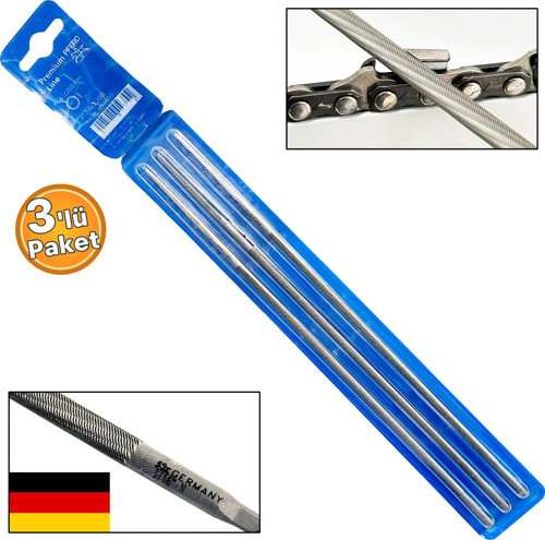 Germany 3lü Paket Motorlu Testere Zincir Bileme Eğesi 11/64 4.5mm Orta Eğe