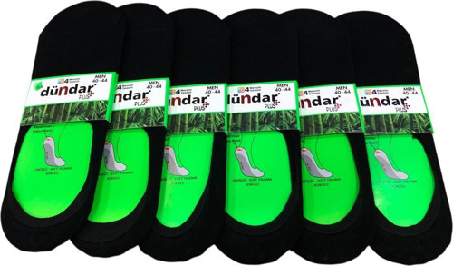 6 Lı Dündar Erkek Bambu Dikişsiz Koku Yapmayan Silikonlu Babet Çorap Plus 40-44 No