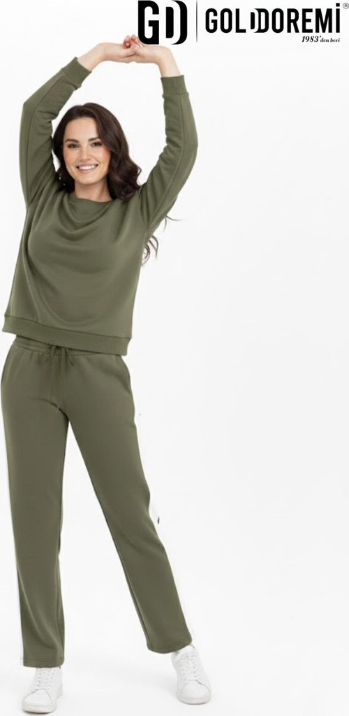 11-007 Kadın Modal Yanı Parçalı Şeritli Bol Paça Eşofman Altı