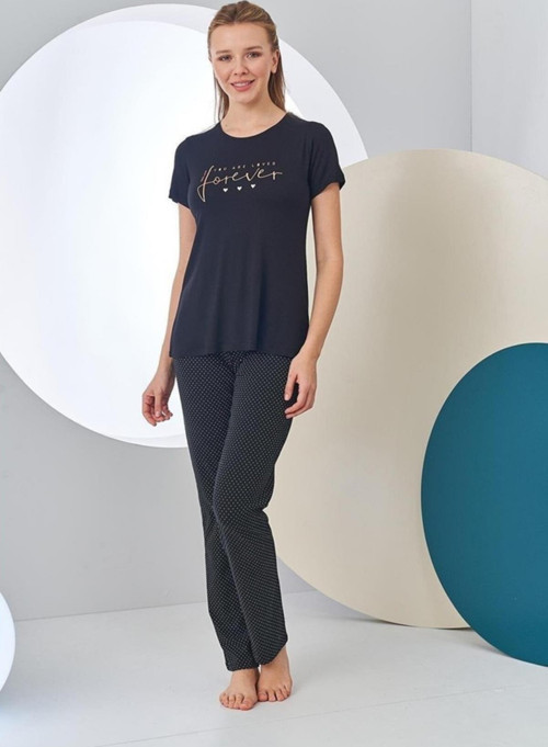 Pjs 24211 Kadın Kısa Kollu Pijama Takımı