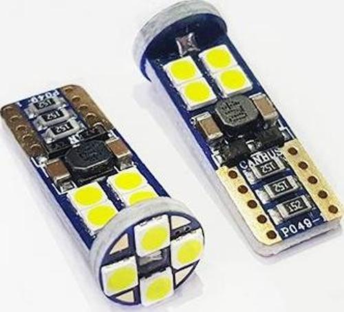 Platinum T10 3030 Chip 12Ledli Beyaz Led Ampul Aktif Canbus