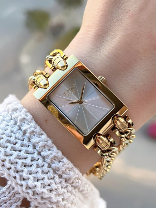 Çelik Kasa & Kordon Kararma Ve Renk Atma Yapmaz Kadın Kol Saati+Bileklik JG04244.5