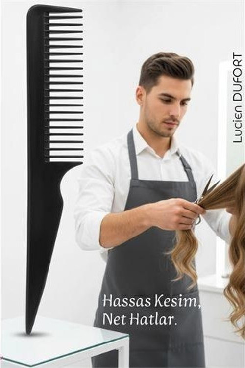 Bayan Kuaförü Saç Kesim Tarağı - Profesyonel Kuaför Kesim Tarağı Kuyruklu Saç Ayırma Şekillendirme T