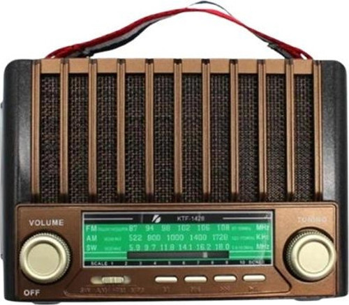 KTF-1428 Güneş Paneli Şarjlı Nostaljik Bluetooth Hoparlör – FM/AM/SW Radyo USB/SD Desteği Taşınabili