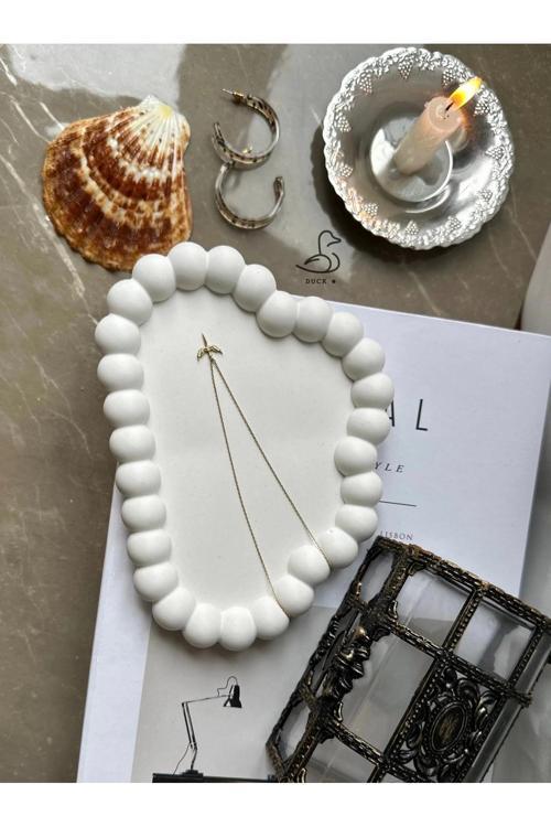 Bubble Bulut Görünümlü Taş Tozu Dekoratif Tabak