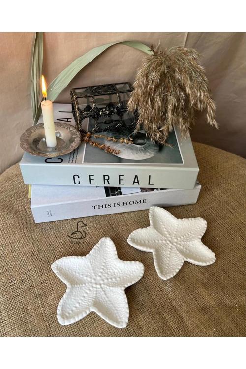 Deniz Yıldızı Görünümlü Dekoratif Tabak 2’li 14-14 cm