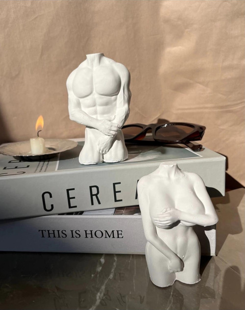 İnsan Figüründe Kadın Erkek Dekoratif Obje/Biblo 10 Cm