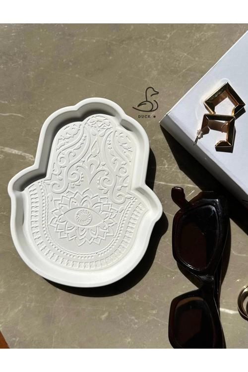 Fatıma’nın Eli Görünümlü Taş Tozu Dekoratif Tabak