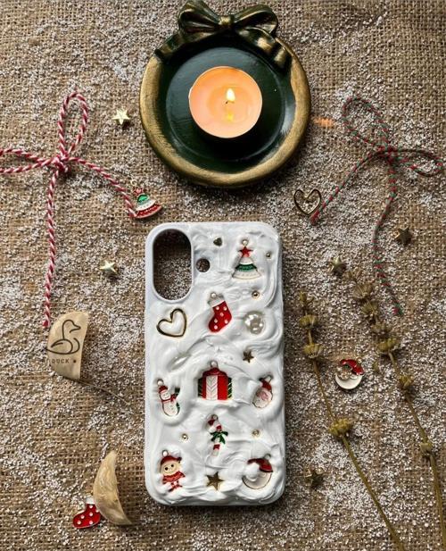 Iphone 16 Uyumlu Kış Konsept El Yapımı Telefon Kılıfı
