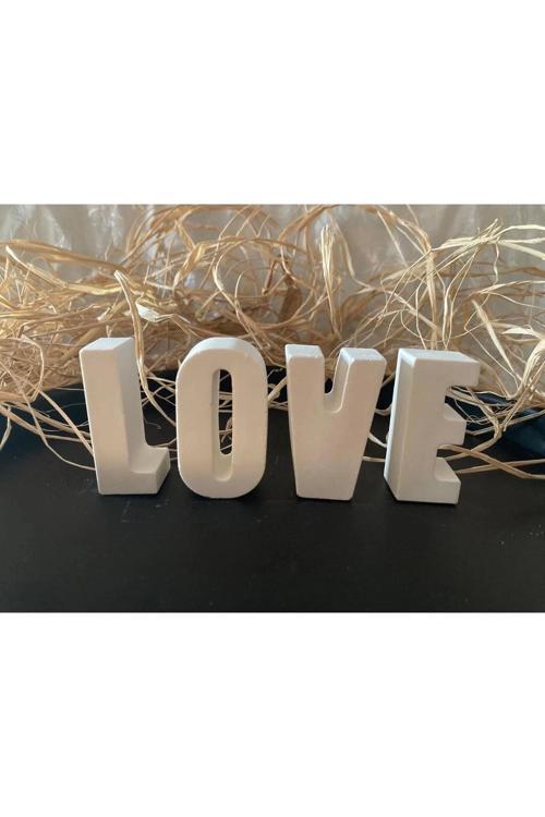 Dekoratif Taş Tozu Harf Love Yazı