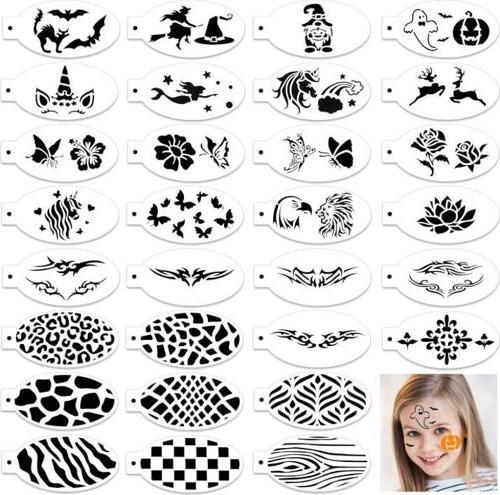 OOTSR Yeniden Kullanılabilir 30’lu Yüz Boyama Şablon Seti