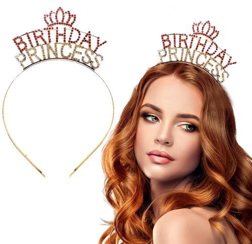 Birthday Princess Kristal Taç – Altın Kaplama