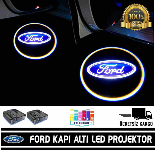 Ford Araçlar İçin Pilli Yapıştırmalı Kapı Altı Led Logo